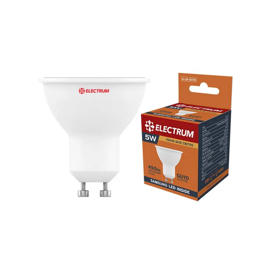 Светодиодная лампа ELECTRUM MR16 5 W GU10 3000K (A-LR-0070) - 174683