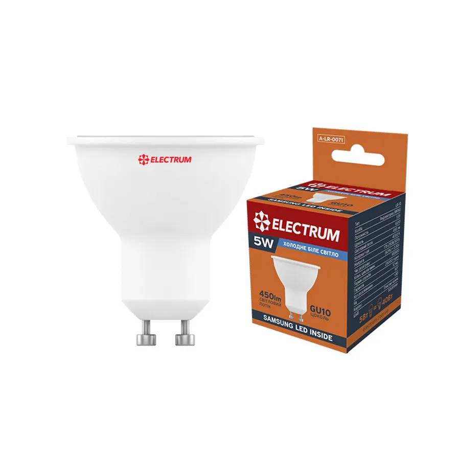 Світлодіодна лампа ELECTRUM MR16 5W GU10 4000K (A-LR-0071) - 174685