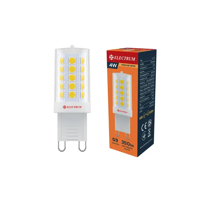 Світлодіодна лампа ELECTRUM 4W Cer LC-15 G9 3000К (A-LC-1895) - 174697