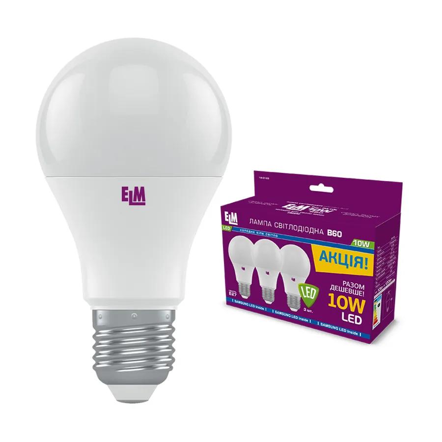 Світлодіодна лампа ELM B60 10W E27 4000K PA10S (18-0183) - 174709