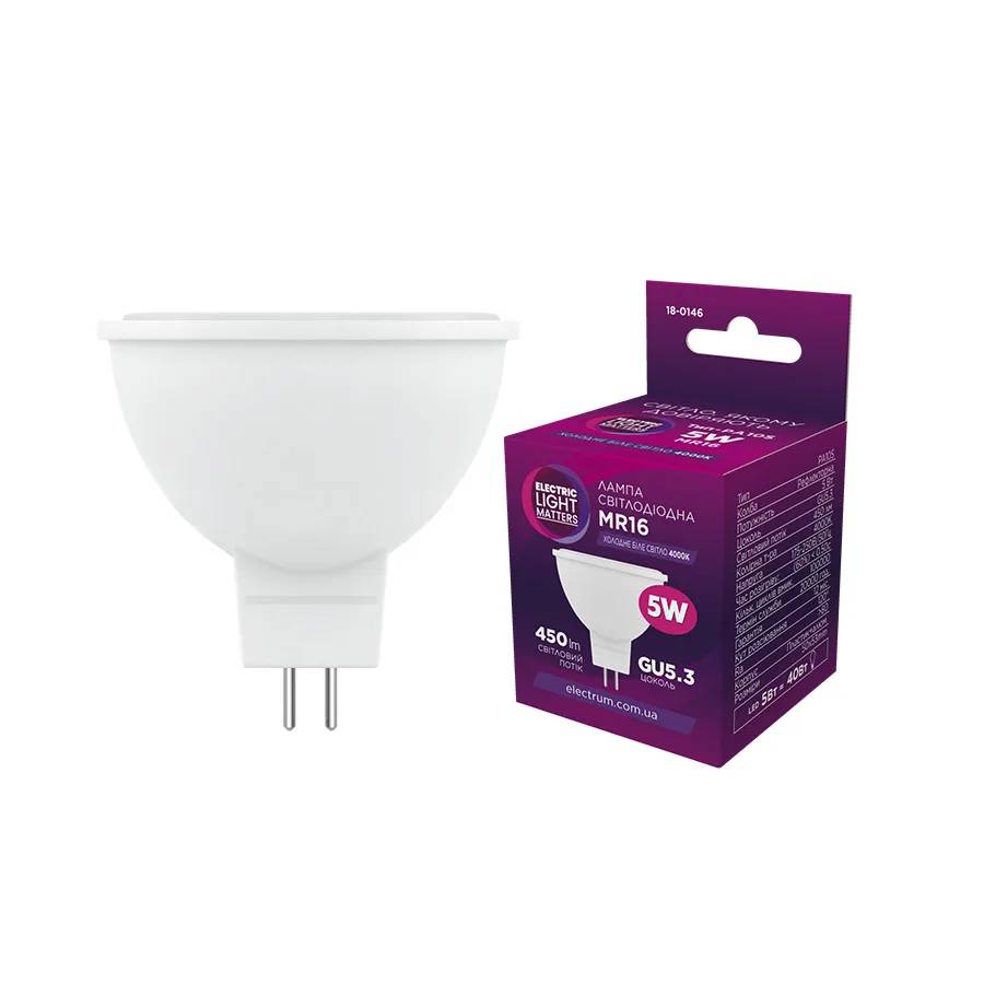 Светодиодная лампа ELM MR16 PA10 5W GU5.3 4000K (18-0146) - 174746