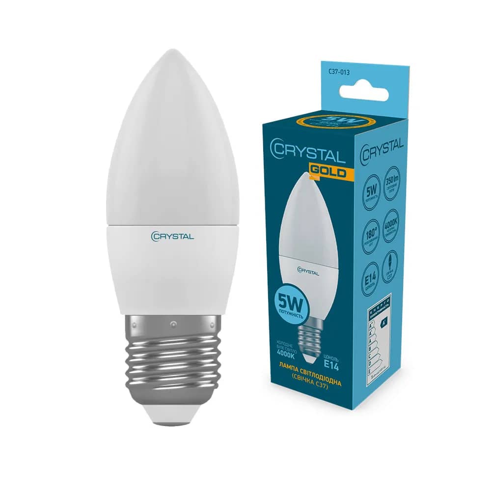 Світлодіодна лампа свічка CRYSTAL GOLD 5W E27 4000K C37-011 - 174753