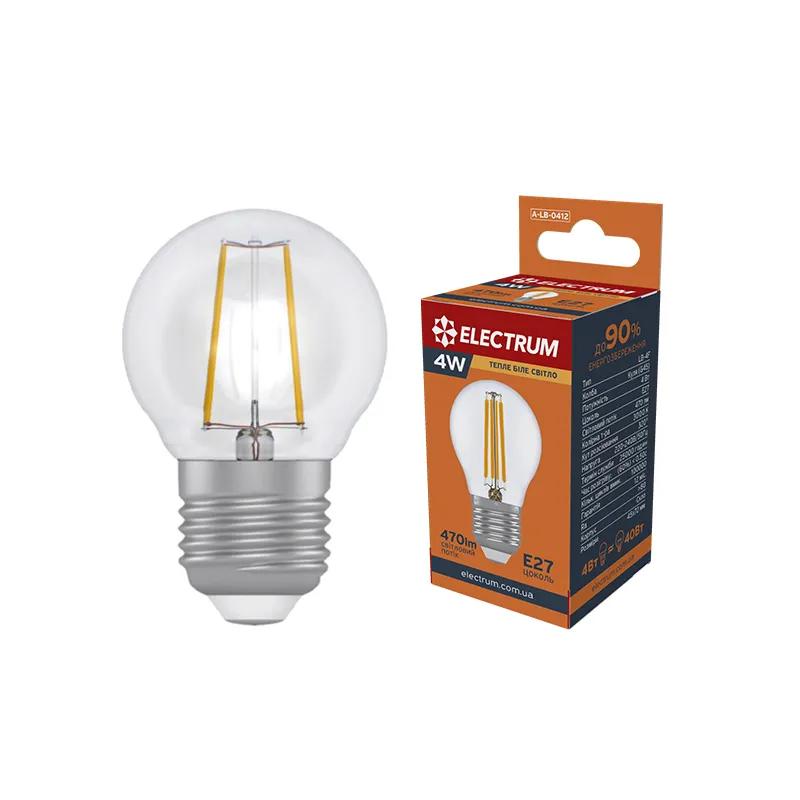 Світлодіодна лампа ELECTRUM Rf D45 4W E27 3000K LB-4F (А-LB-0412) - 174765
