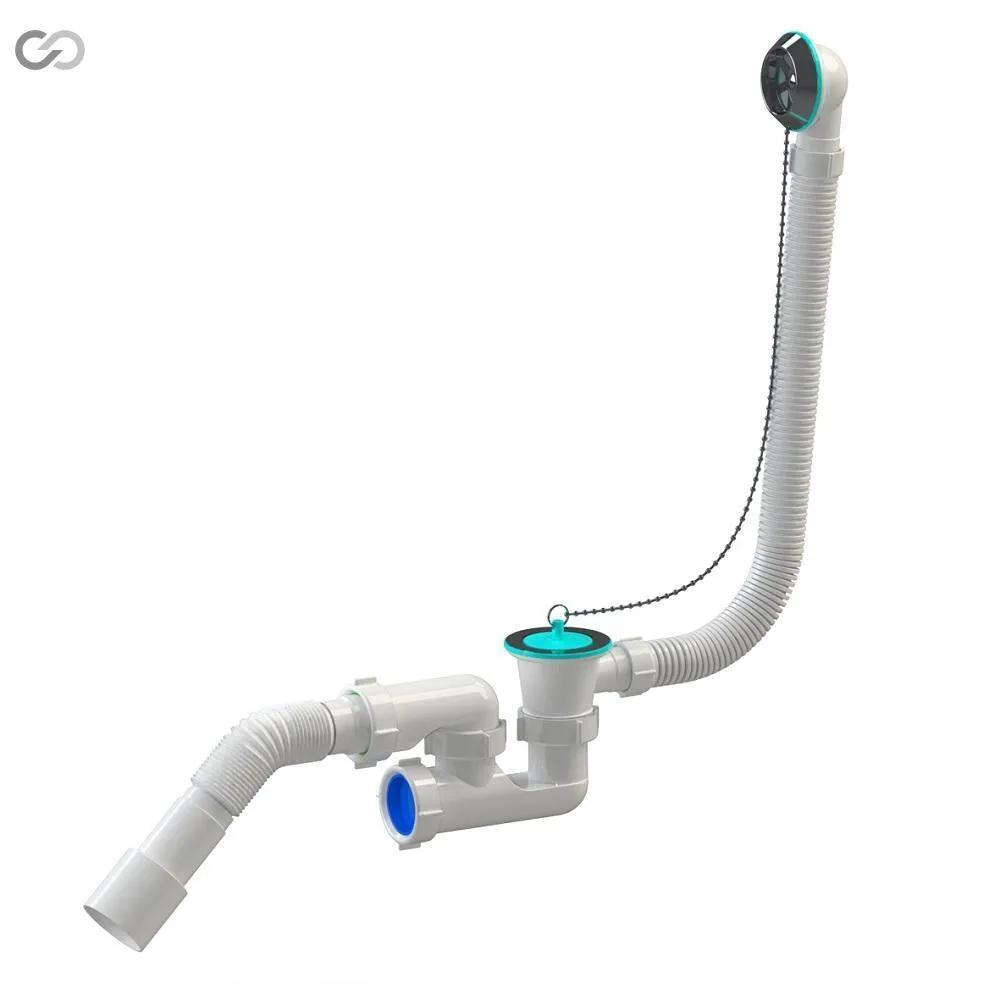 Сифон регулируемый для ванны SoloPlast Р0110, пластиковый, с переливом - 423793337