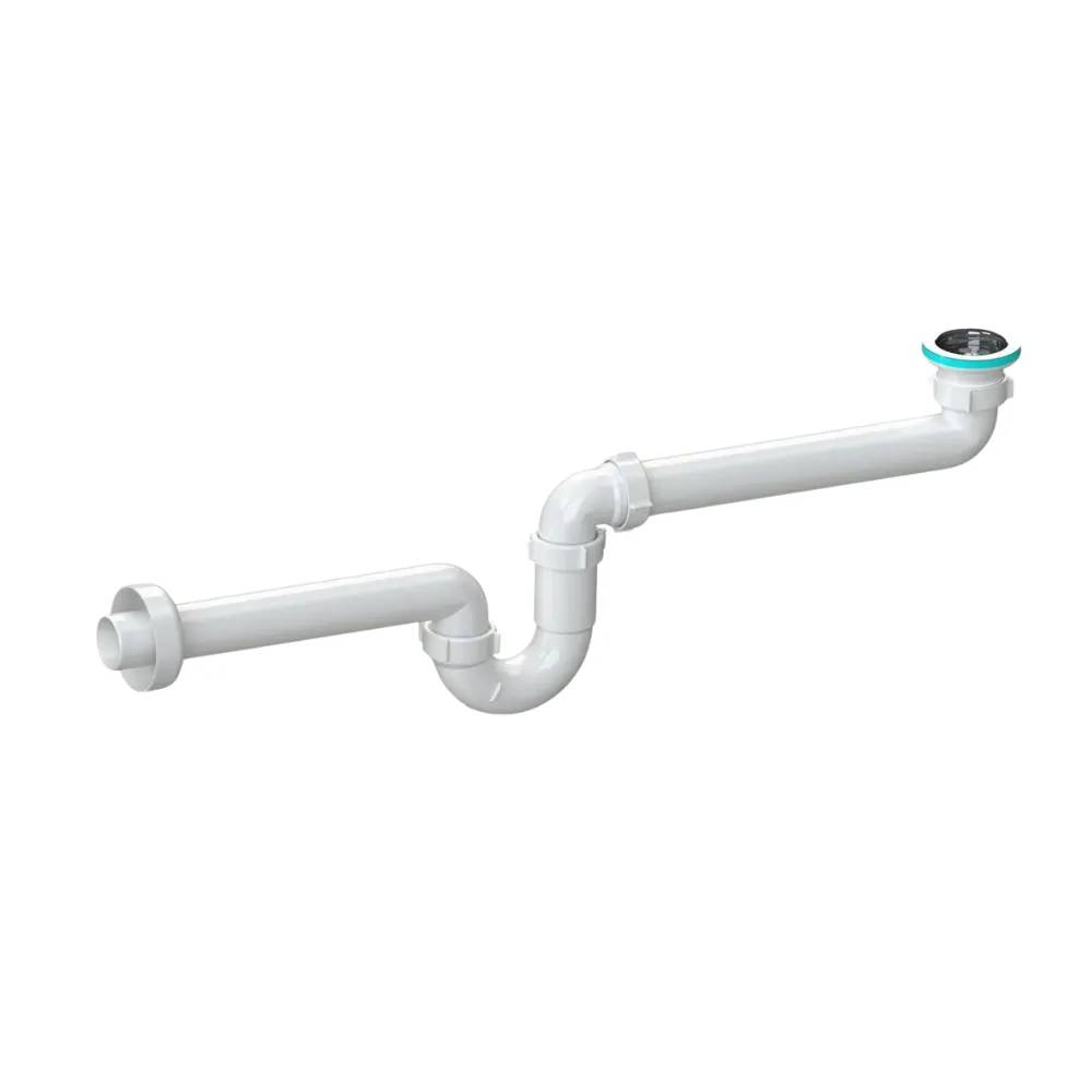 Сифон для мийки умивальника SoloPlast Н0411 з декоративною розеткою - 179582
