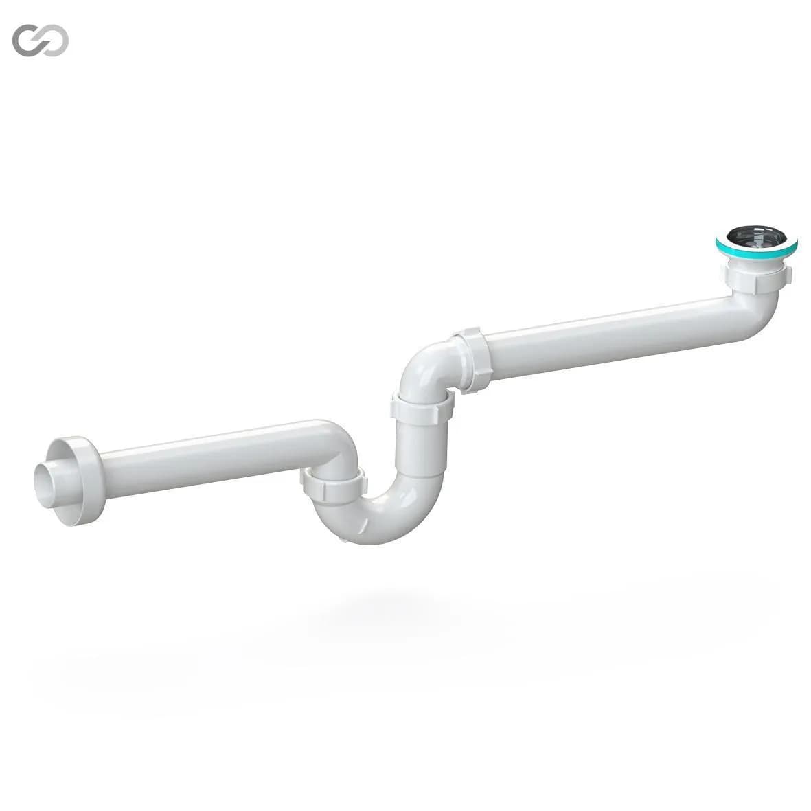 Сифон для мийки умивальника SoloPlast Н0411 з декоративною розеткою - 179583