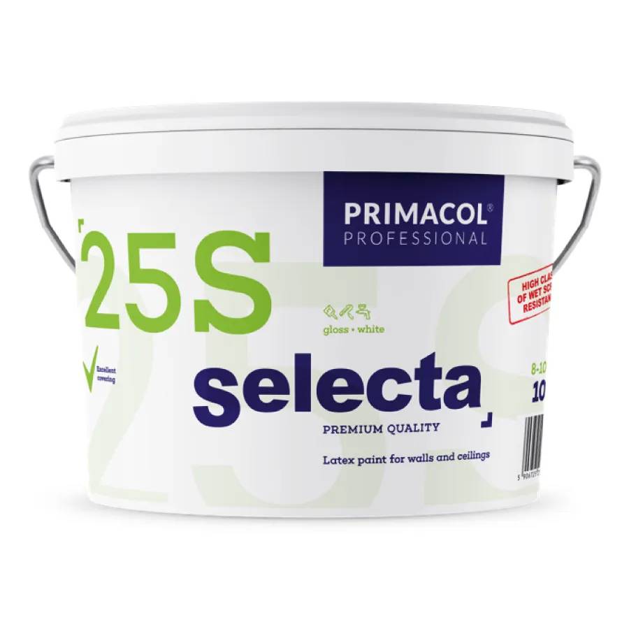 Латексна фарба для стін і стелі Selecta 25 Premium Quality Primacol Professional 0,9л - 179713