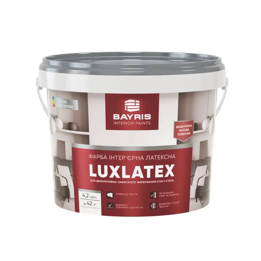 Латексна фарба для стін і стелі Luxlatex Bayris 4,2кг - 179723