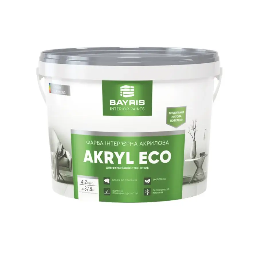 Інтер’єрна фарба для стін і стель Acryl Eco Bayris 4,2 - 179728