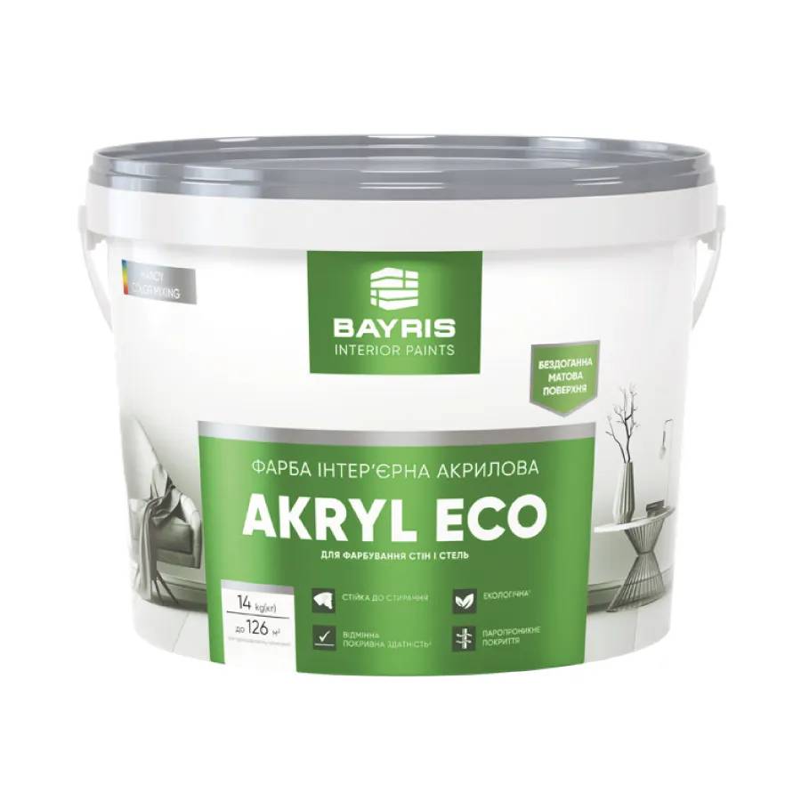 Інтер’єрна фарба для стін і стель Acryl Eco Bayris 14 - 179729
