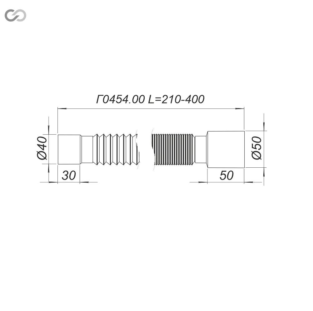 Відвід гнучкий складний SoloPlast Г0454.00, 210–400 мм, Ø40/50 - 180128