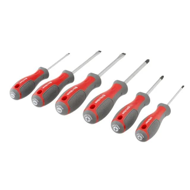 Набор отверток, 6 ед., Cr-V, 75-100 мм (SL3, SL5, SL6, PH0, PH1, PH2) - 185614