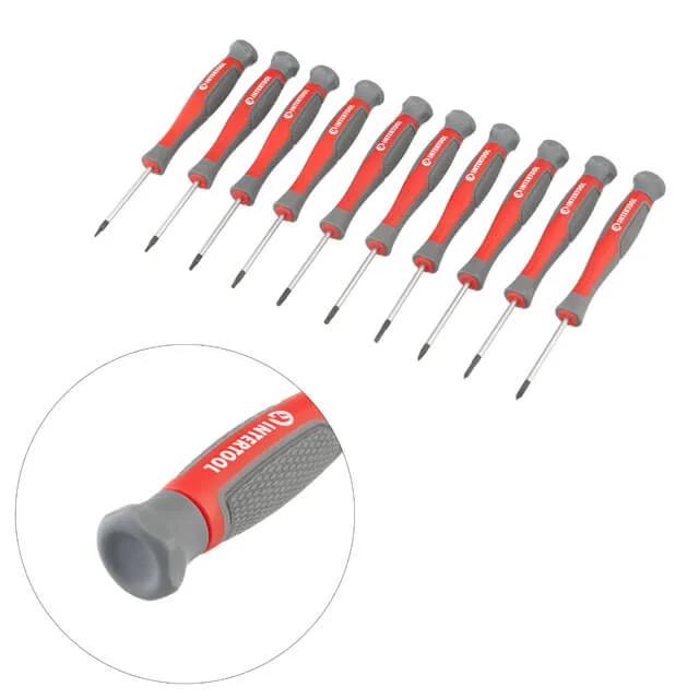 Набор отверток, 18 ед., Cr-V, 38-150 мм (SL2,5, SL3, SL5, SL6, SL8, PH0, PH00, PH1, PH2, PH2, PH3, T5, T6, T7, T8, T9, T10) - 185628
