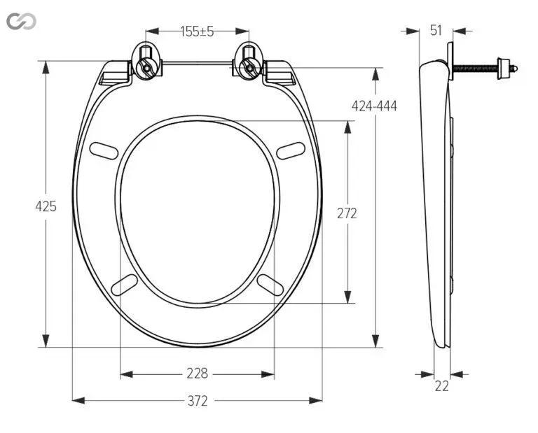 Сидіння для унітаза SoloPlast СП1-Д 372×425 мм, з мікролифтом - 185782
