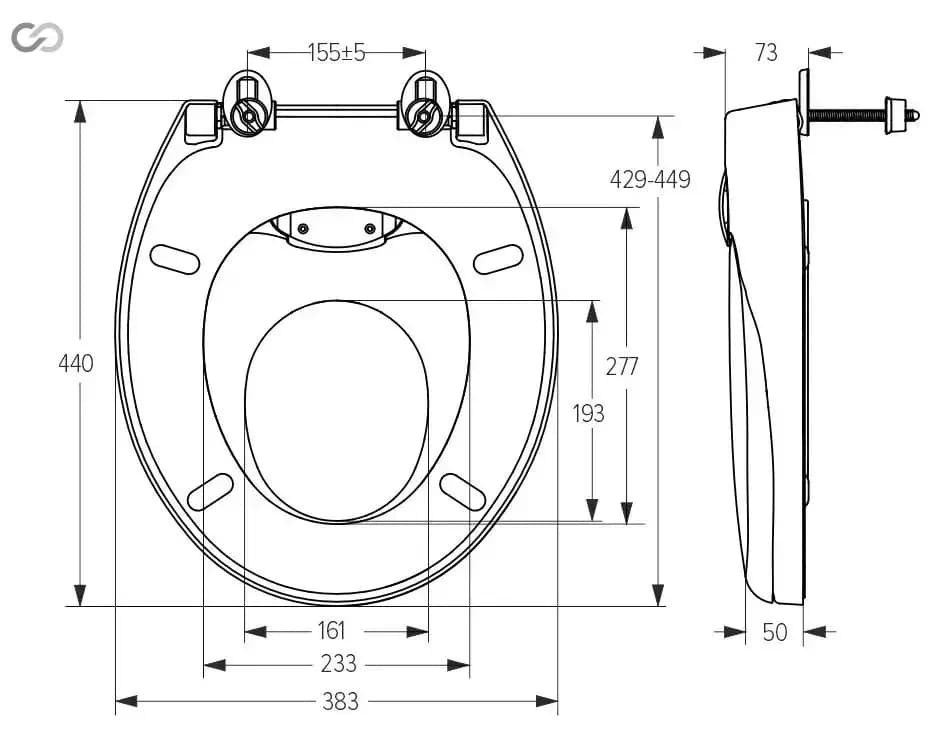 Сидіння кришка для унітаза Сімейне для дітей SoloPlast СУА-7Д 383×440 мм - 943362703