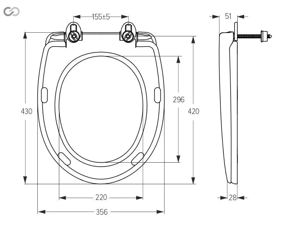 Сидіння для унітазу Soloplast СПД-8 358×430, з мікроліфтом - 185851