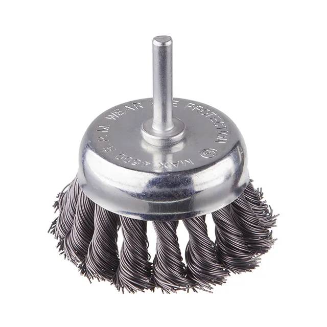 Щетка чашечная, 75 мм, 1/4"", пучки витой проволоки, для дрели, 4500 об/мин - 185944