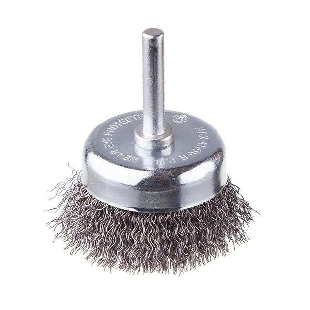 Щетка чашечная, 50 мм, 1/4"", витая проволока, для дрели, 4500 об/мин - 186002