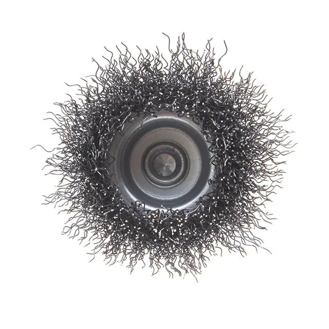Щетка чашечная, 50 мм, 1/4"", витая проволока, для дрели, 4500 об/мин - 186003