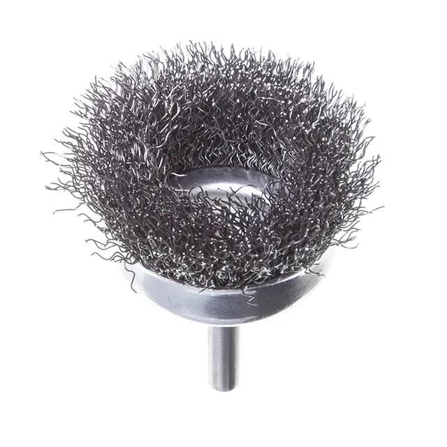 Щетка чашечная, 50 мм, 1/4"", витая проволока, для дрели, 4500 об/мин - 186004