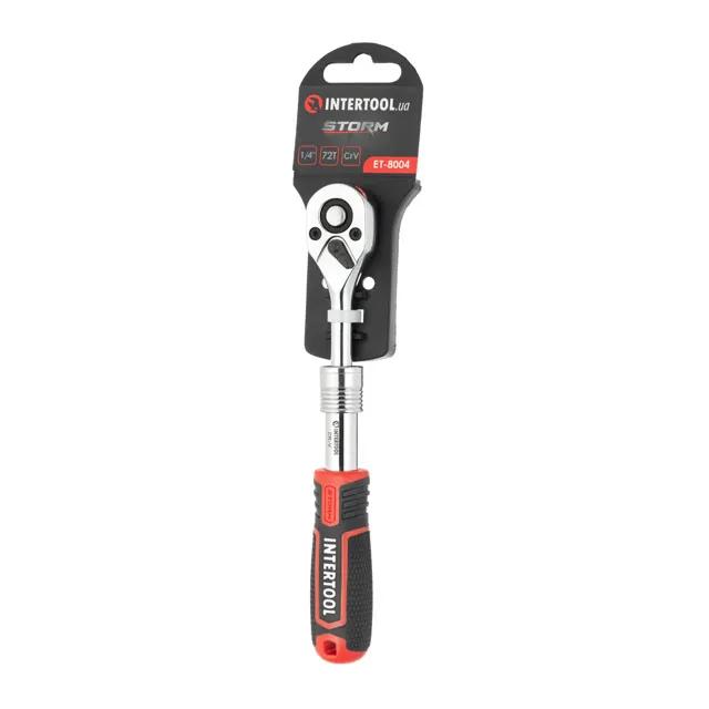 Рукоятка з храповим механізмом телескопічна, 72 зуба 1/4 "", Cr-V STORM - 187501
