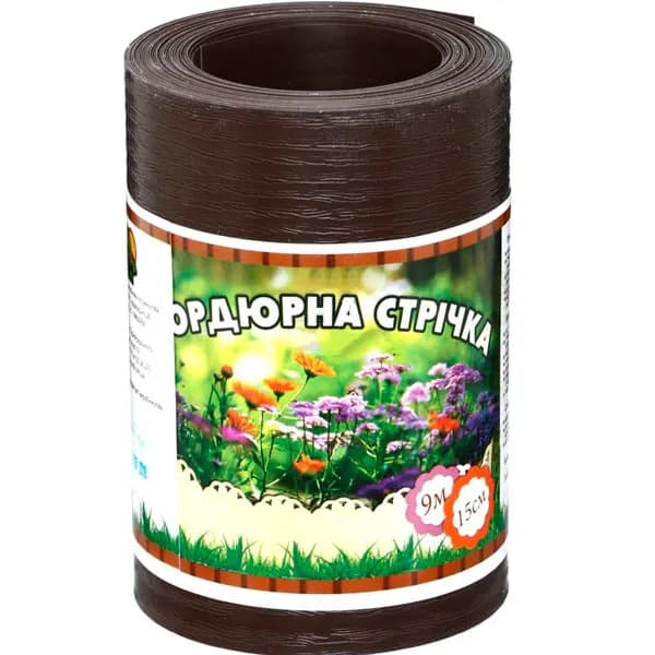 Бордюрная лента садовая без перфорации 0.5х150х9000 мм коричневый - 206325171