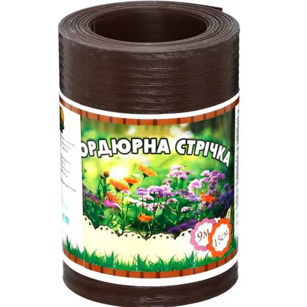 Бордюрная лента садовая без перфорации 0.65х150х9000 мм коричневый - 189216