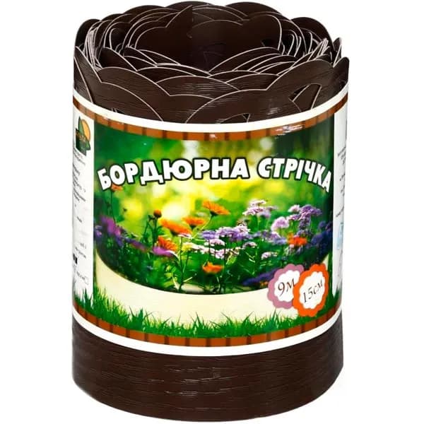Бордюрная лента садовая с перфорацией 0.65х150х9000 мм коричневый - 807398786