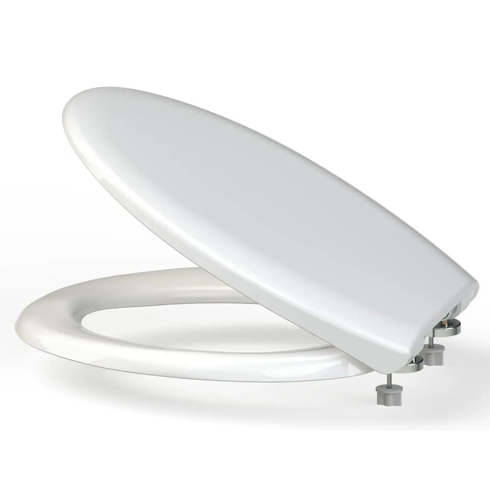 Кришка для унітазу SoloPlast 378×434×55 мм, з мікроліфтом, біла - 191171