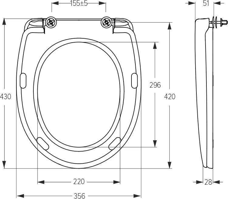 Сидіння для унітазу Soloplast СПМ-8, 358×430 мм - 191233