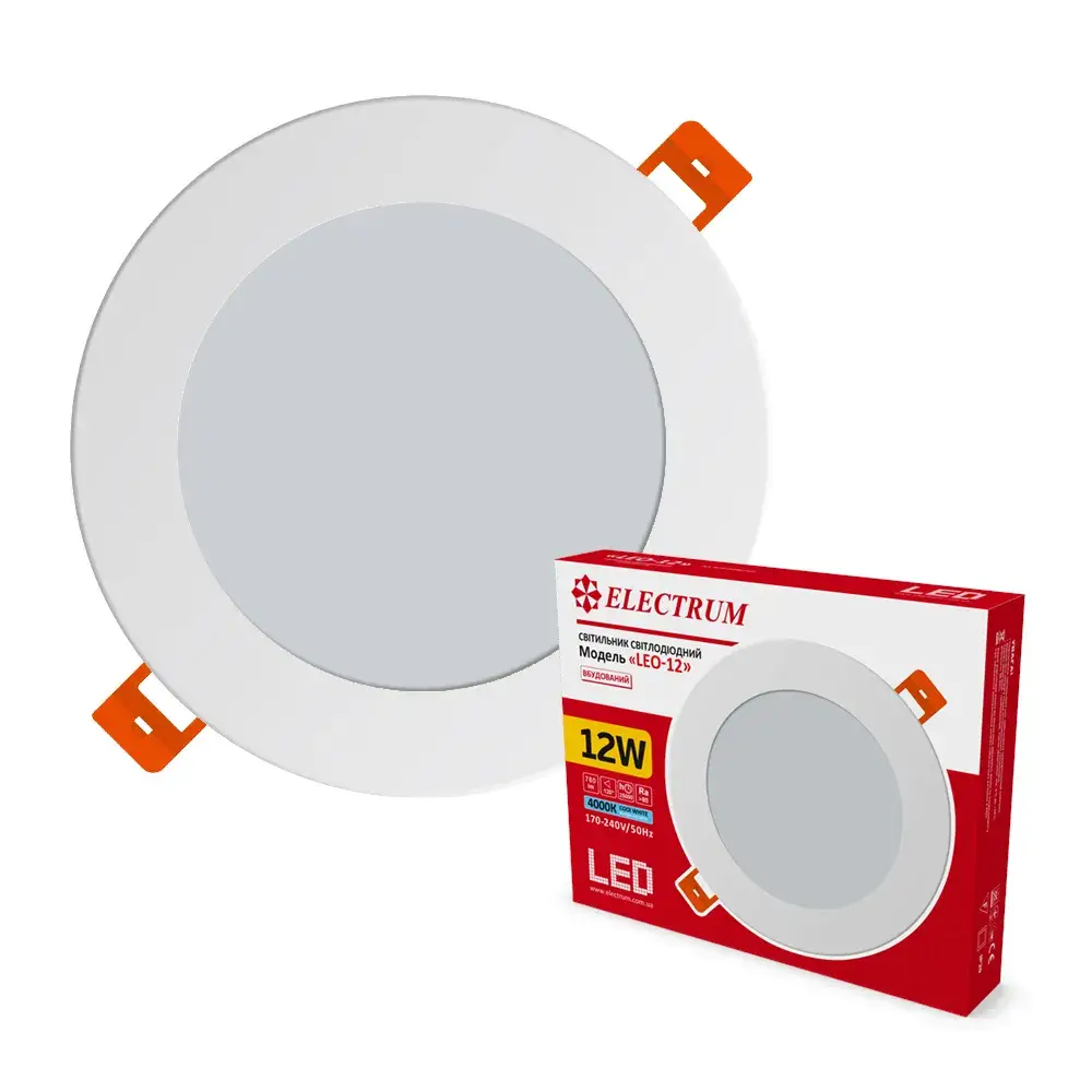 Світильник світлодіодний вбудований ELECTRUM LEO 12W 4000K (B-LD-0739) - 192202