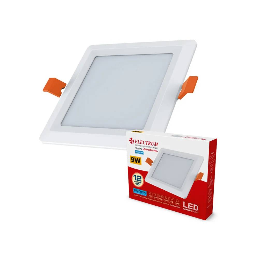 Світильник світлодіодний вбудований ELECTRUM QUADRO M 9W 4000K (B-LD-1960) - 192213