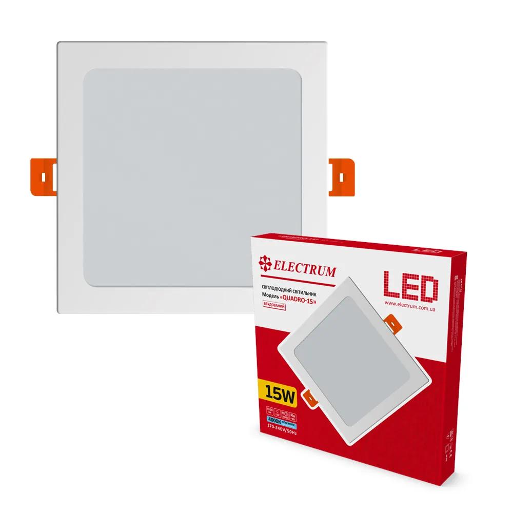 Світильник світлодіодний вбудований ELECTRUM QUADRO 15W 4000K (B-LD-1819) - 192228