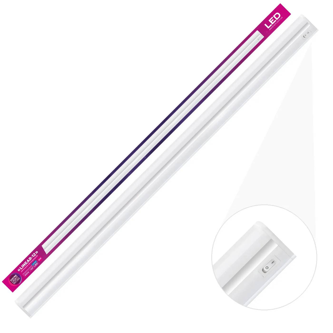 Світильник світлодіодний ELM LINEAR 12W 4000K з вимикачем (26-0033) - 192481