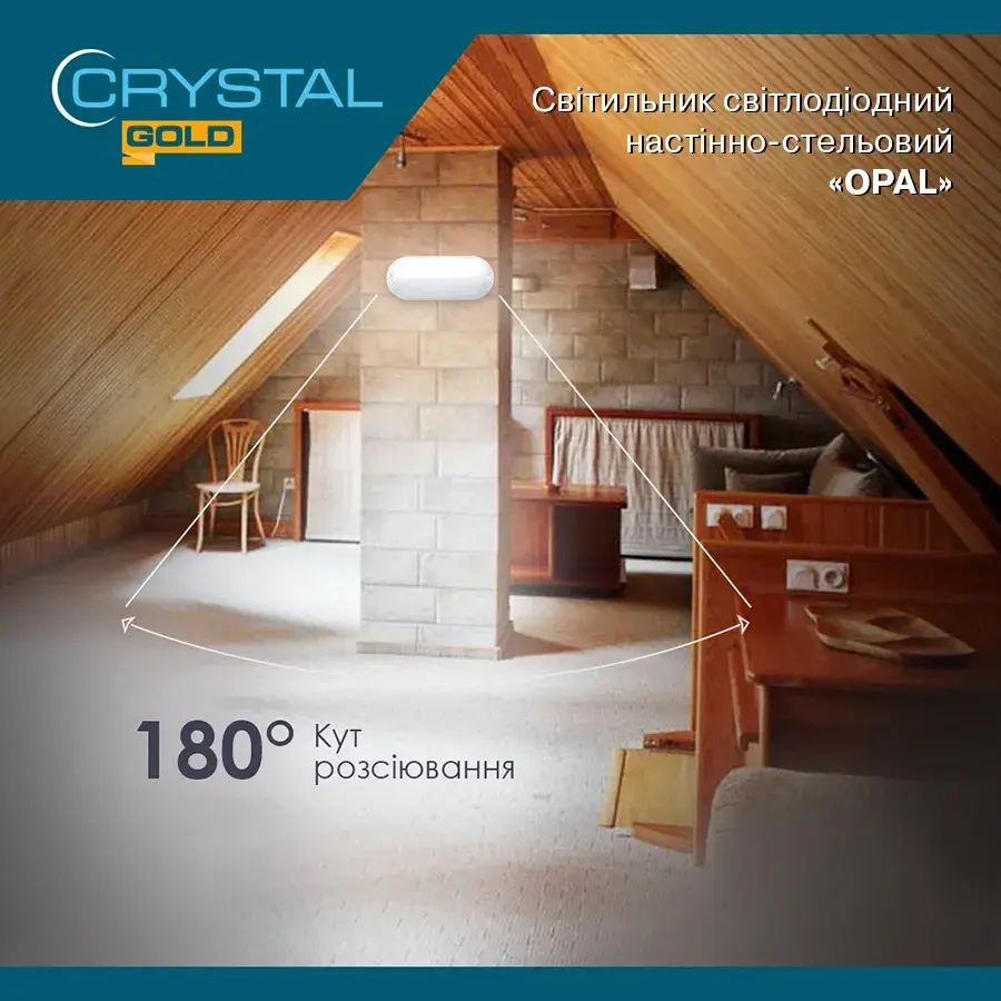 Светильник светодиодный CRYSTAL GOLD OPAL 10W 6500K IP54 (DNL-028) - 192566