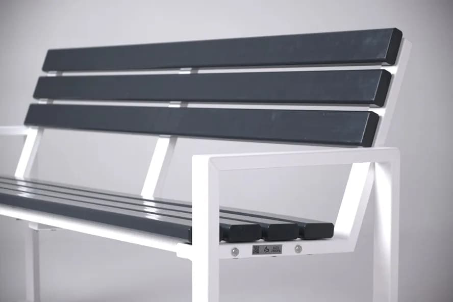 Лавочка 1,5м Modern LUX/ графитово-белый - 965280494