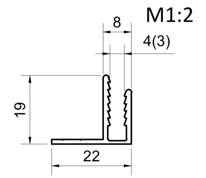 Профиль примыканий F 4 мм - 538315660