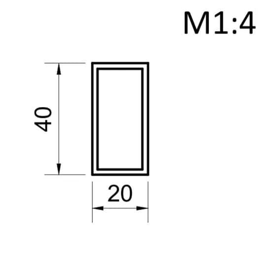 Труба 20х40х2 - 024680113