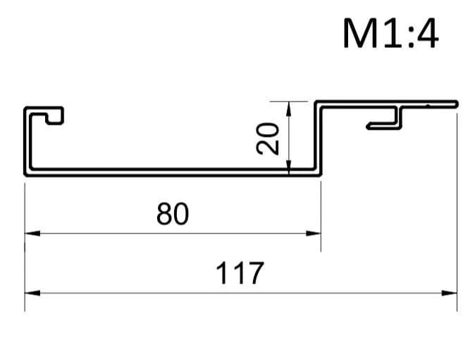 Рейка 117х20х1,6 - 102826022