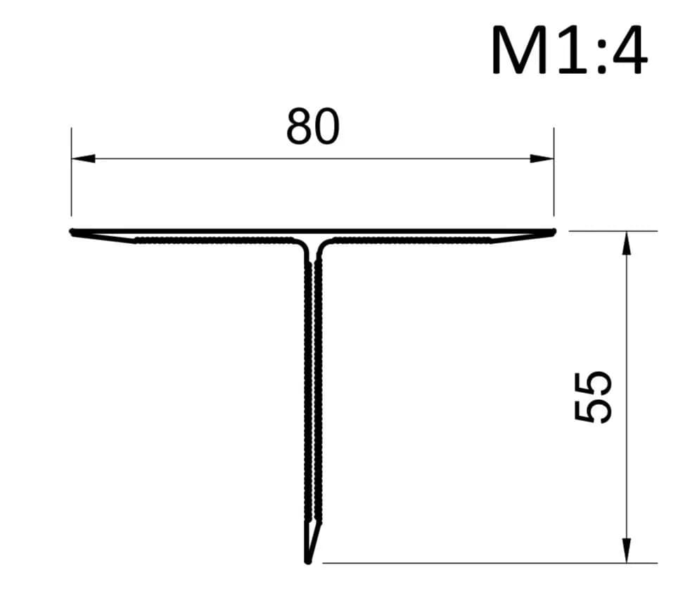 Профиль Т 80х55х2,1 Гл - 545065877