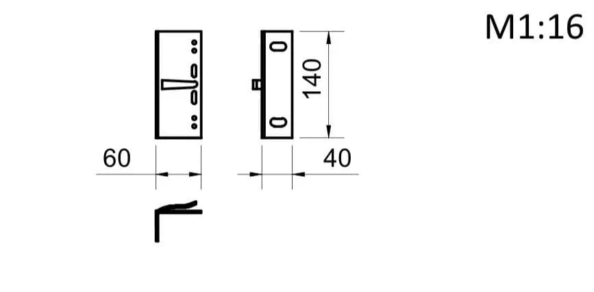 Кронштейн несущий 60х140х40 - 535472204