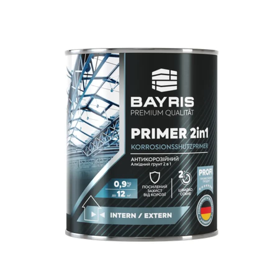 ГРУНТОВКА АНТИКОРОЗІЙНА
“PRIMER 2 IN 1” BAYRIS 0,9л - 689938440