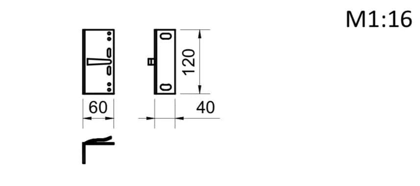 Кронштейн несучий 60х120х40 - 842669987