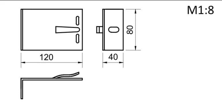 Кронштейн опорний 120х80х40 - 346034509