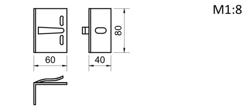 Кронштейн опорний 60х80х40 - 072460810