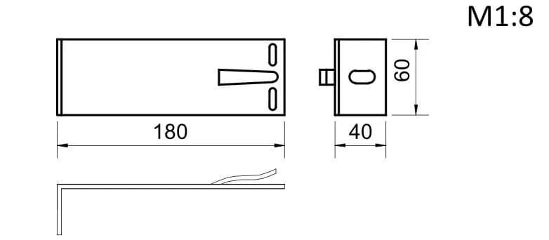 Кронштейн опорний 180х60х40 - 385733056