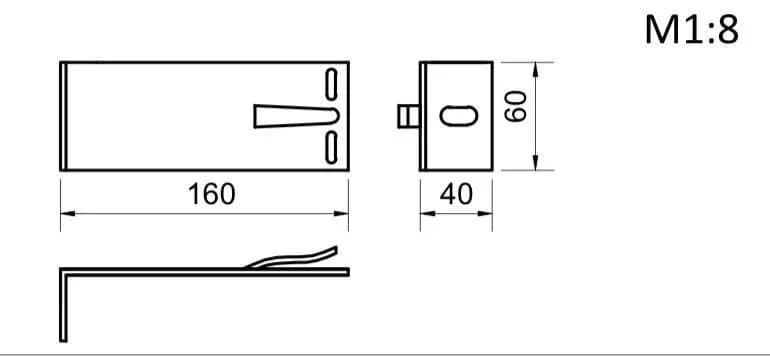 Кронштейн опорний 160х60х40 - 823826678