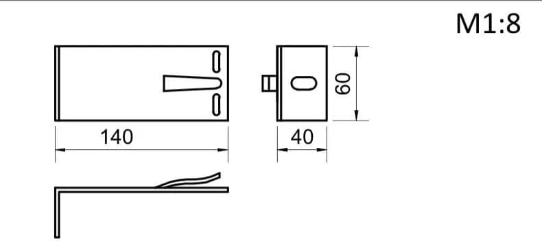 Кронштейн опорный 140х60х40 - 095498835