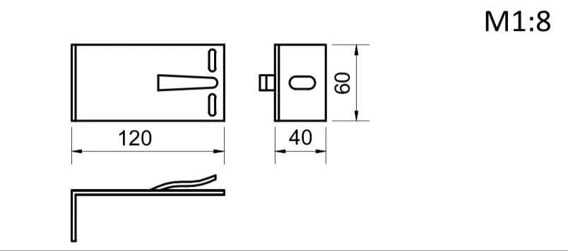 Кронштейн опорний 120х60х40 - 609365075
