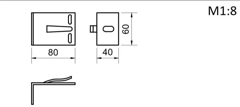 Кронштейн опорний 80х60х40 - 572995474